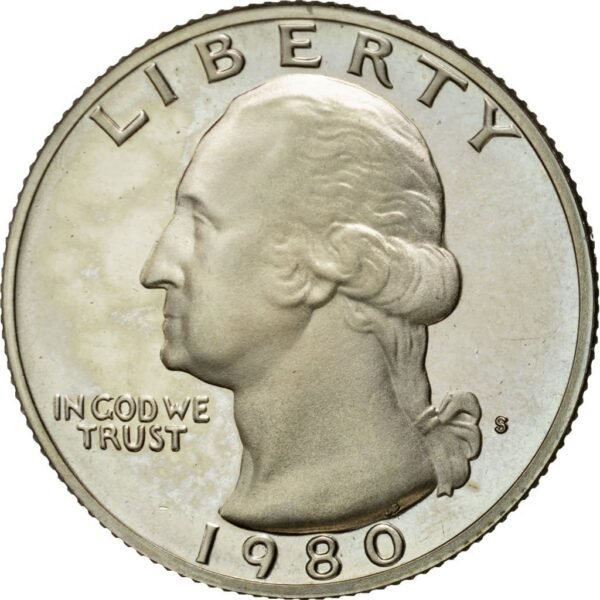 United States Quarter Dollar 1980 Washington Coin