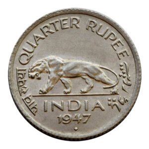 British India King George VI Quarter Rupee Coin 1947 Mumbai