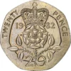 1982 Elizabeth D.G REG F.D UK, Elizabeth II (2nd portrait) 20 Pence Collectible Coin